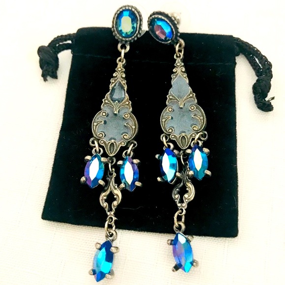 Earrings~Iridescent Blue Long / Host Pick - Picture 16 of 16